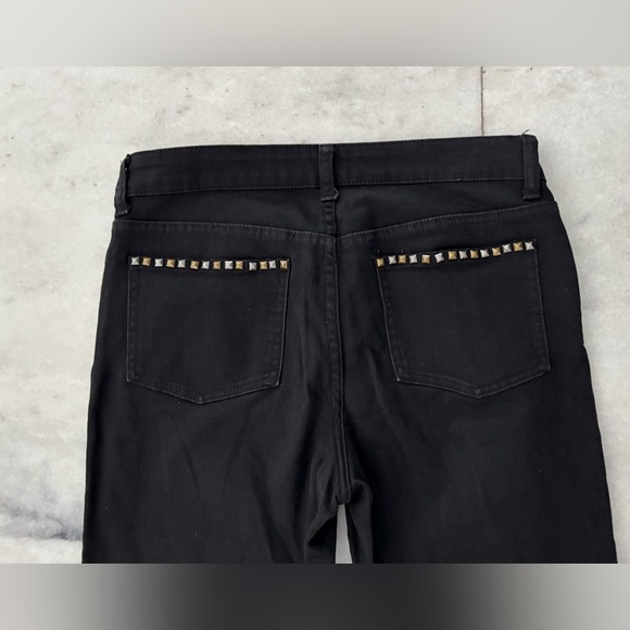 Y2K Vintage Cache Jeans Black Studded Low Rise Bootcut Womens 6 Cowgirl Boho - Picture 10 of 11